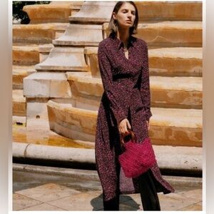 & Other Stories Floral Maxi Shirt Dress